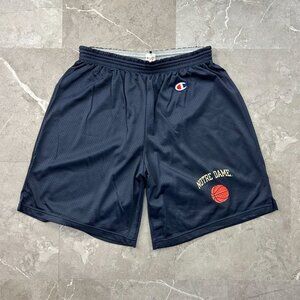 Vintage Champion Notre Dame Basketball Shorts Mens‎ Large Mesh Fighting Irish